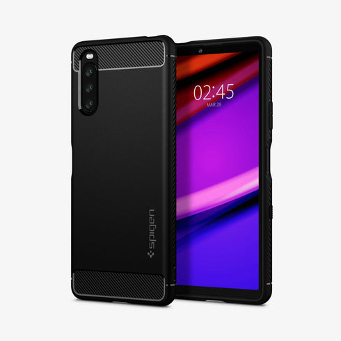 ACS02841 - Sony Xperia 1 III Case Rugged Armor in matte black showing the back